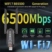 Carte réseau sans fil USB 3.0 Wifi7 6500Mbps, adaptateur USB tri-bande 2.4G/5G/6G BE6500M, Dongle WIFI pour Windows 10/11
