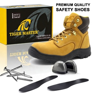 Chaussures de sécurité pour hommes Tiger Master, anti-perforation, embout en acier, cuir nubuck <span class=keywords><strong>jaune</strong></span>, antidérapantes, résistantes aux huiles et aux acides, semelle en caoutchouc - Product Image 3