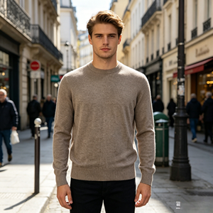 Maglione da <span class=keywords><strong>Uomo</strong></span> Presley di Alta Qualità, Lavorazione Fine, Maniche Lunghe, Pullover <span class=keywords><strong>Slim</strong></span> <span class=keywords><strong>Fit</strong></span> in Viscosa per Primavera e Autunno - Product Image 1