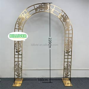 Cadre de mariage personnalisable <span class=keywords><strong>en</strong></span> acier inoxydable, accessoire de scène, toile de fond, <span class=keywords><strong>arche</strong></span> <span class=keywords><strong>en</strong></span> <span class=keywords><strong>fer</strong></span> <span class=keywords><strong>forgé</strong></span>, support à fleurs, support à roses ajouré, décoration - Product Image 4