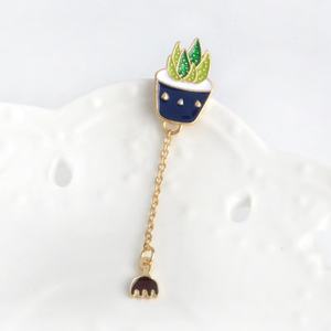 Großhandel Mode Metalls chmuck Sukkulente Topf Aloe Vera Emaille Pin Brosche Revers für Weihnachten National feiertag inspiriert Fee - Product Image 6