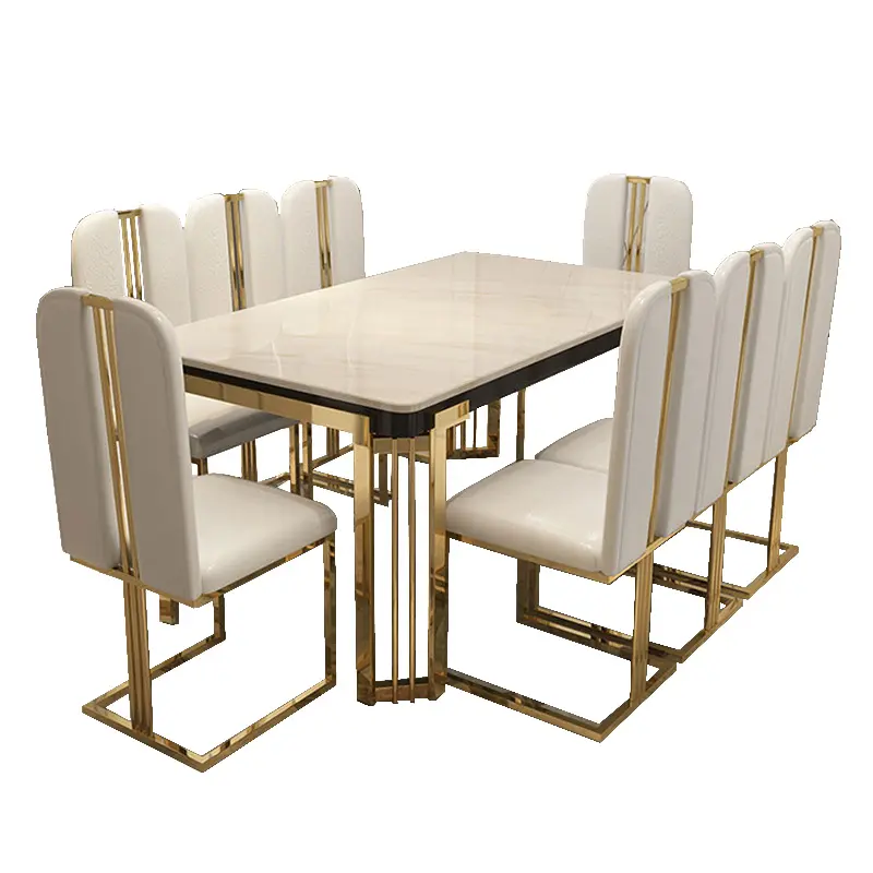 Juego de mesa y silla de comedor, muebles para el hogar con textura de mármol moderno de lujo, juego de mesa de comedor, gimnasio, asiento para niños, antiguo