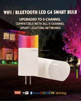 Ampoules LED intelligentes WiFi RGBCW G4 2W Basse tension 12V Luminaire d'éclairage de chemin paysager Interrupteur RGB Télécommande Lampe LED RGB