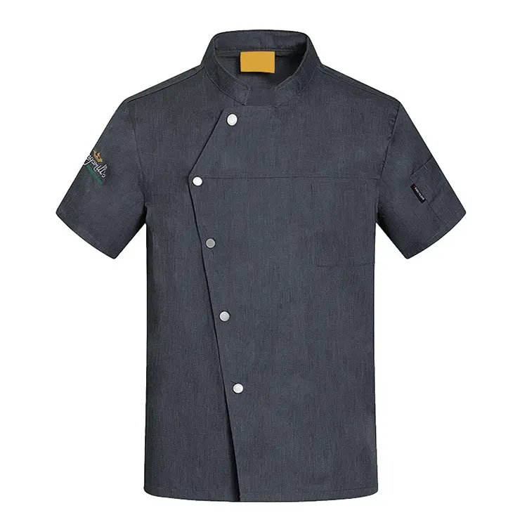 High-end chef clothes Short sleeved hotel Western Food Catering kitchen Hotel short sleeved chef baker overalls men
