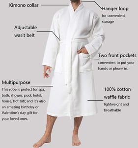 Peignoir waffle <span class=keywords><strong>pas</strong></span> <span class=keywords><strong>cher</strong></span> personnalisé luxe brodé blanc kimono peignoir/hôtel <span class=keywords><strong>spa</strong></span> peignoir <span class=keywords><strong>couple</strong></span> ensemble pour hommes femmes - Product Image 4