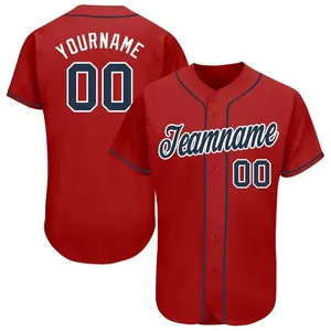 Print On Demand Baseball Jersey Unisex Borduurwerk Blanco Rode Softbal Truien Shirts