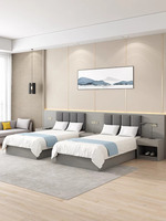Ensemble de meubles de chambre d'hôtel, lit au design moderne, durable et résistant à l'eau