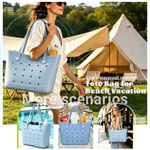 Bolso Tote de EVA de Color Sólido Versátil DIY, Abierto, Portátil, Ligero, Regalo para Animadoras, Bolso de Hombro Grande para Fin de Semana, 15 Pulgadas - Product Image 4
