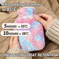 Bouillotte en peluche réutilisable de 2000 ml, très vendue, avec housse en peluche