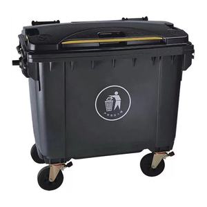 Green 660L Plastic Waste <b>Bin</b> With <b>Wheels</b> Outdoor Use HDPE Rectangular - Product Image 4
