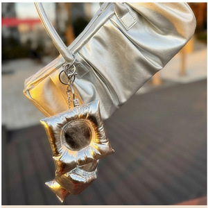 Korean-style square makeup <b>mirror</b> cushion, decorative cushion <b>mirror</b>, metallic <b>silver</b> laser-filled wall decoration <b>mirror</b>. - Product Image 3