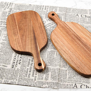 Tabla de cortar de madera de acacia lisa de doble cara personalizada con mango-Bloque de cortar duradero para cocinas domésticas y comerciales - Product Image 3