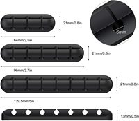 Clips support de câble de bureau, Clips d'organisation, en Silicone, auto-adhésifs pour câble de chargement USB, souris, fil, PC