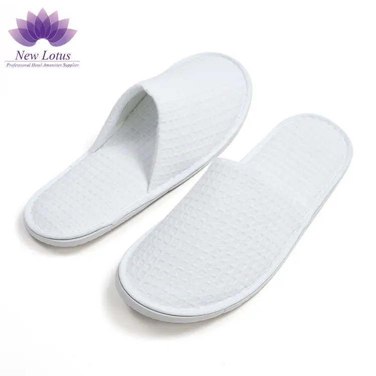 Wholesale Custom Cheap White Waffle Disposable Spa Hotel Slippers