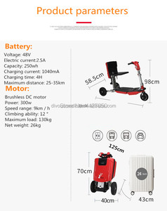 Manufacturer Price <strong>Three</strong>-<strong>wheeled</strong> Mobility Rollator <strong>Walker</strong> for Elderly Manual Transport Car Folding Electric Scooter - Product Image 5