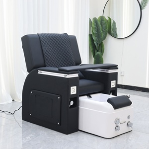Fauteuil de pédicure en cuir noir, canapé de massage électrique avec bain de pieds, interface USB, mobilier de salon et spa - Product Image 4