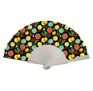 Wholesale High Promotional Folding Paper/Fabric Quality Custom Printed Logo Plastic Hand Held Fan Printed Fans - Product Image 3