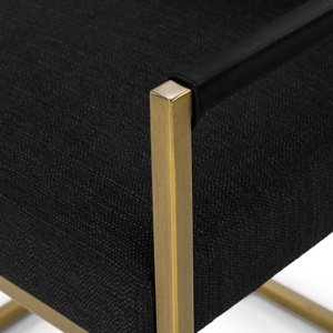 Brushed Finish Metal <strong>Painted</strong> Gold <strong>Dining</strong> <strong>Chair</strong> with Arm Rest - Product Image 6