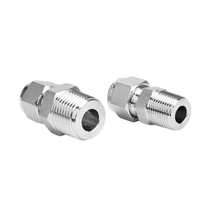 Connecteur mâle à ferrule de type <span class=keywords><strong>MC</strong></span> usiné CNC, 3000 psi, tête hexagonale, poli et passivé, qualité industrielle - Product Image 2