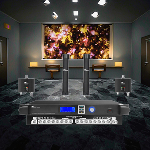 Peralatan suara Audio sistem mikrofon nirkabel UHF 16 kanal spektrum dengan distribusi manajemen Amplifier dan antena - Product Image 1