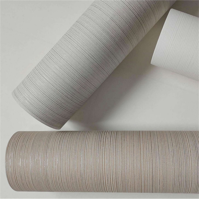 European Style Wallpaper with Simple Vertical Stripe Pattern Waterproof Non-Woven Fabric for Living Room or Bedroom