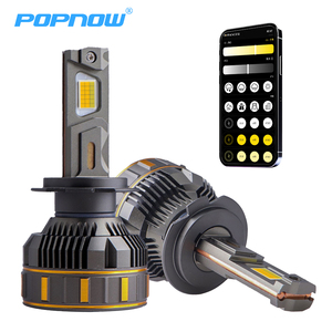 Nuevos faros Led de 3 colores 3000K 4300K 6500K Control de aplicación móvil 200W Cuatro tubos de cobre H1 9005 H4 H11 H7 Luces Led - Product Image 1