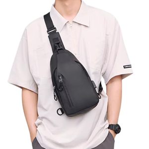 Bolso Bandolera Impermeable para <span class=keywords><strong>Hombre</strong></span>, Bolso <span class=keywords><strong>de</strong></span> Pecho, Bolso Cruzado con Carga USB para <span class=keywords><strong>Hombre</strong></span> - Product Image 1