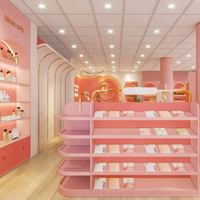 Centre commercial boutique design intérieur magasin de cosmétiques dernier style de meubles en bois kiosque cosmétiques commerciaux présentoir support LED