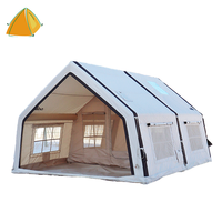 Tente climatisée familiale portable pour 6 personnes, tissu en coton imperméable avec deux chambres pour camping-car et sorties en famille