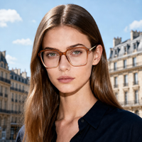 Monture de lunettes carrées anti-lumière bleue pour femme, style adulte tendance, en acétate et TR90, montures optiques en gros