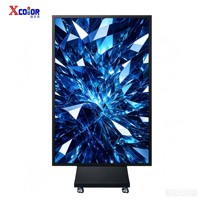 Pantalla LED Publicitaria Plegable con Marco Abatible, Señalización Digital de Tres Pantallas