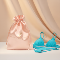 Sacs cadeaux personnalisés Meijei en satin de soie avec cordon de serrage pour sous-vêtements, pochettes anti-poussière et extensions capillaires