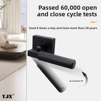 Serrure de porte magnétique silencieuse dorée avec poignée noire, installation facile, nouveau design américain pour portes de chambre et de salle de bain