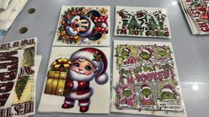 Autocollant <span class=keywords><strong>de</strong></span> transfert thermique DTF pour T-shirt, motif Père Noël, renne, bonhomme <span class=keywords><strong>de</strong></span> neige, gingembre, sapin <span class=keywords><strong>de</strong></span> Noël, avec paillettes scintillantes et faux sequins - Product Image 3