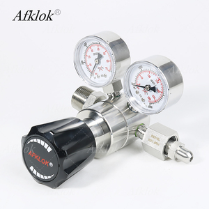 Çift basınç göstergesi paslanmaz çelik laboratuvar test giriş helyum Argon asetilen gaz için 4000 PSI yüksek basınç regülatörü - Product Image 1