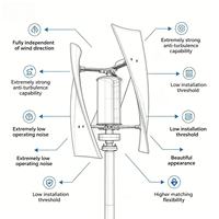 Aerogenerador Vertical Silencioso de 300W 200W 100W para Suministro de Energía Fuera de la Red