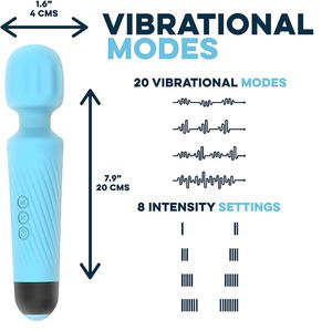 20 Chế Độ 8 Tốc Độ Không Thấm Nước Cô Gái Màu Đen Và Màu Hồng Cây Đũa Phép Rung Linh Hoạt AV Magic Wand Rung Nhỏ Cây Đũa Phép - Product Image 3