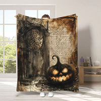 Couverture en flanelle Halloween Sorcière Citrouille Araignée, Plaid, Couverture de sieste, Décoration d'automne, Thème Trick or Treat, Douillette, Chaude, Ultra douce, Personnalisée