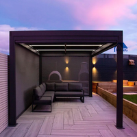 Pavillon à persiennes sur mesure en aluminium pour extérieur, structure à toit rabattable, design intelligent, abri solaire électrique pour villa