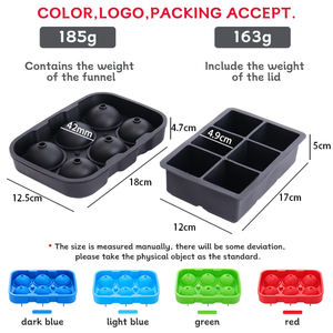 Plateau à boules <span class=keywords><strong>de</strong></span> glace en Silicone, 6 cavités, sphère et carré, moule à glace souple, plateau à glaçons en Silicone <span class=keywords><strong>de</strong></span> plus grande taille pour <span class=keywords><strong>whisky</strong></span> et bière - Product Image 2