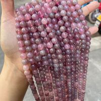 Perles de quartz rose de Madagascar en vrac perles de cristal rose violet perles de pierre en vrac pour la fabrication de bijoux semi-pierre