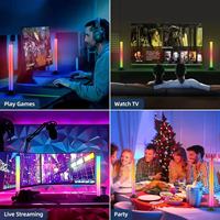 Lampe d'angle en PVC avec rétroéclairage LED RGB pour téléviseur, contrôle par application intelligente, télécommande USB et synchronisation musicale, pour chambre et station de jeu