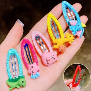 Juego de pinzas para el pelo de resina con dibujos animados para bebé, 10 Uds./juego de pinzas para el pelo con dibujos de animales, frutas, accesorios para el cabello - Product Image 5