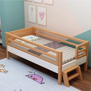 Muebles Infantiles de <span class=keywords><strong>Madera</strong></span> Maciza con Barandilla, <span class=keywords><strong>Cunas</strong></span> Extensibles y Móviles para Bebés, Niños y Niñas, de Haya - Product Image 2