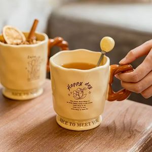 Tazas de Café de Gres de Alta Calidad con Diseño Floral Retro, Regalos Empresariales, Aptas para Lavavajillas y Microondas, para Bebidas Calientes - Product Image 5