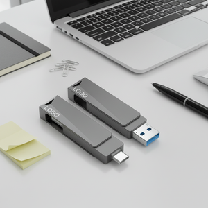 Nouvelle <span class=keywords><strong>clé</strong></span> <span class=keywords><strong>USB</strong></span> multi-appareils compatible double interface métallique USB3.0+Type-C 32GB-512GB avec logo personnalisé et garantie de 2 ans - Product Image 1