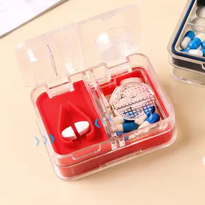 Pill Cutter Dispenser Medicine Organizer tablets travel pill Case with Seal Division Medicine Grinding Splitter Medicine Cutter