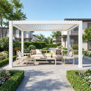 Pérgola Moderna de Aluminio Blanco con Techo Ajustable para Jardín, Gazebo y Conjunto de Muebles de Exterior Tipo-175 de Aluminio - Product Image 1