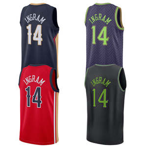 大人向けカスタマイズ # 14 ブランドン・イングラム シティエディション バスケットボールジャージー - 熱転写プリントロゴ ノースリーブ サマースポーツユニフォーム - Product Image 1