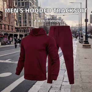 Conjunto Deportivo de Otoño-Primavera para Hombre, Diseño 2 en 1, Chaqueta con Capucha de Forro Polar Ecológico, Elástico, OEM - Product Image 2